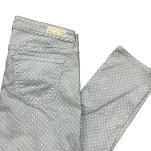 AG Adriano‎ Goldschmied 28R Gray White Polka Dot Slim Straight The Stevie Ankle
